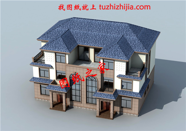 2018最新兄弟雙拼別墅設(shè)計(jì)圖紙，單戶130平米左右，經(jīng)典的簡歐式風(fēng)格