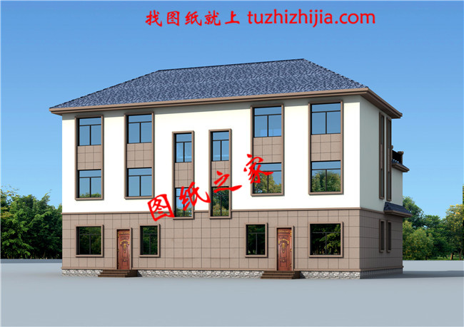 2018最新兄弟雙拼別墅設(shè)計(jì)圖紙，單戶130平米左右，經(jīng)典的簡歐式風(fēng)格