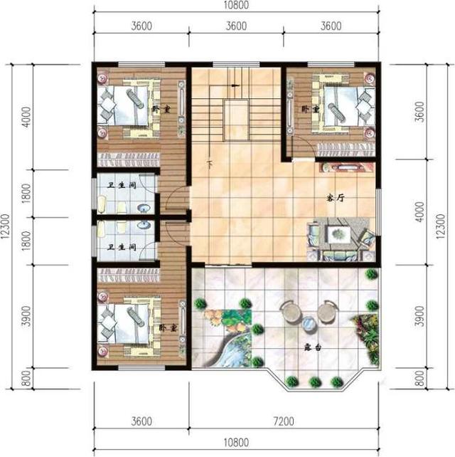 11乘12米帶神位的三層自建房方案，看完保證心動