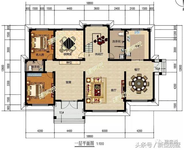 帶堂屋高端三層別墅圖，我有宅基地肯定建這套