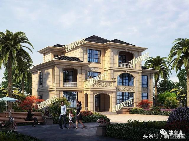 帶堂屋高端三層別墅圖，我有宅基地肯定建這套