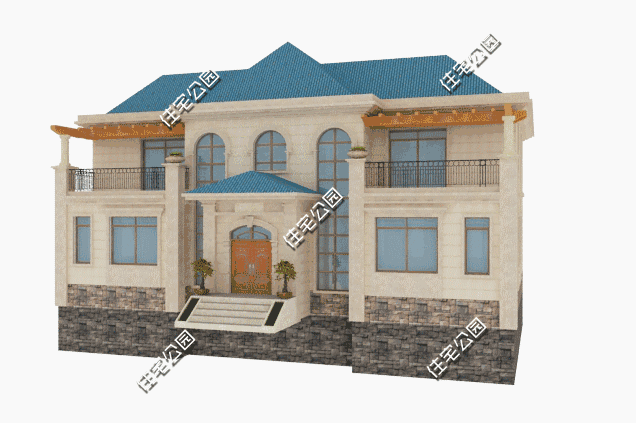 帶地下室挑空客廳二層別墅設(shè)計(jì)圖，真是漂亮極了