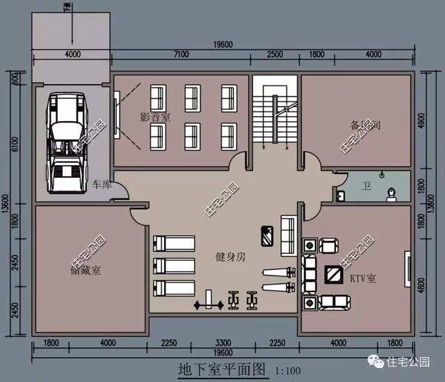 帶地下室挑空客廳二層別墅設(shè)計(jì)圖，真是漂亮極了