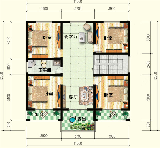 11乘12米經(jīng)典二層農(nóng)村自建房屋方案，看了都點(diǎn)贊