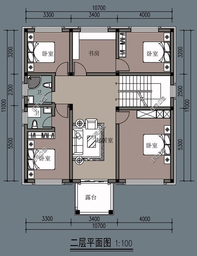 開間10米的三層別墅設(shè)計方案圖，外觀超美感