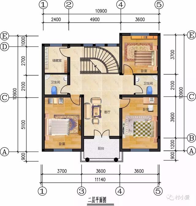 11x10米農(nóng)村三層自建樓房設(shè)計圖，30萬內(nèi)搞定