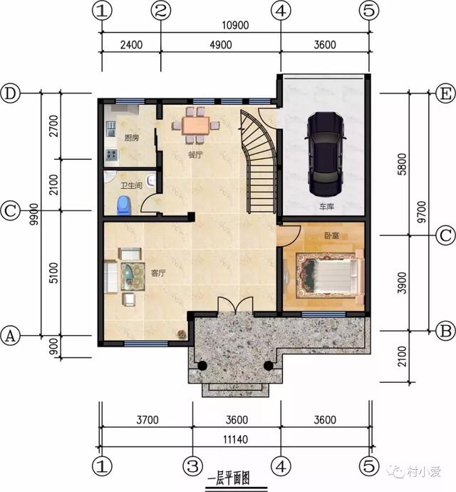 11x10米農(nóng)村三層自建樓房設(shè)計圖，30萬內(nèi)搞定