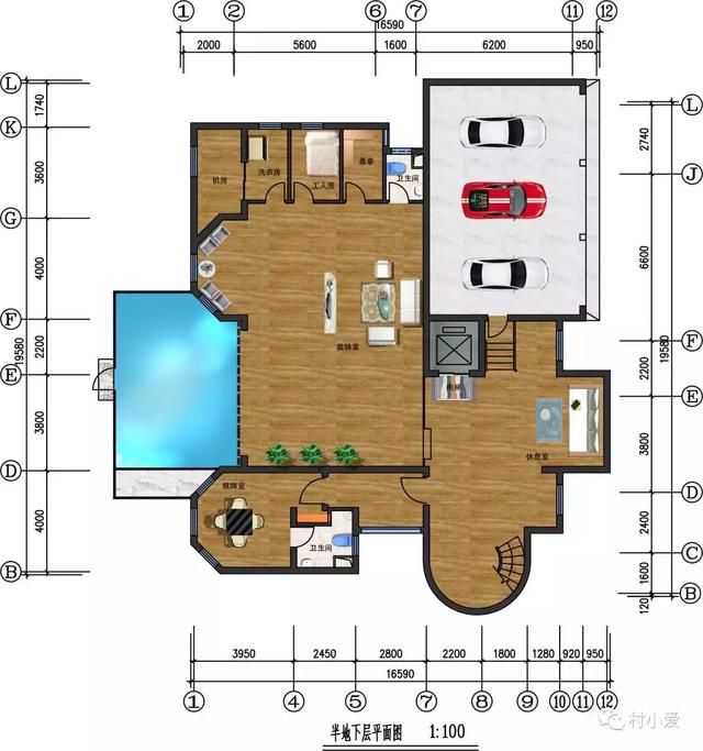 城堡式別墅設(shè)計(jì)方案，帶地下室、泳池，土豪才能建的起