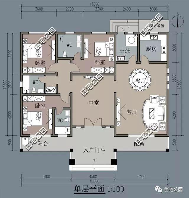 15萬(wàn)自建農(nóng)村一層別墅，附戶型方案圖，實(shí)用又好看