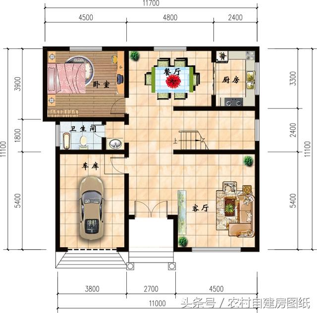 5款帶車(chē)庫(kù)的農(nóng)村別墅設(shè)計(jì)圖，有車(chē)的方便啦
