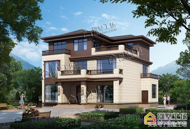 帶堂房復(fù)式客廳新中式農(nóng)村自建別墅設(shè)計圖