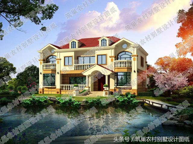 2024年全新農(nóng)村四間二層別墅設(shè)計(jì)圖，外觀美極了