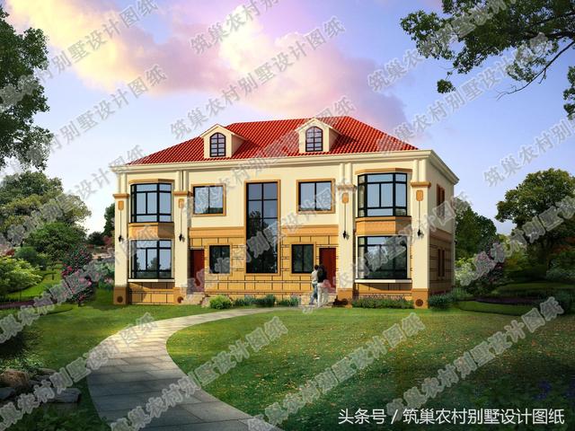 2024年全新農(nóng)村四間二層別墅設(shè)計(jì)圖，外觀美極了