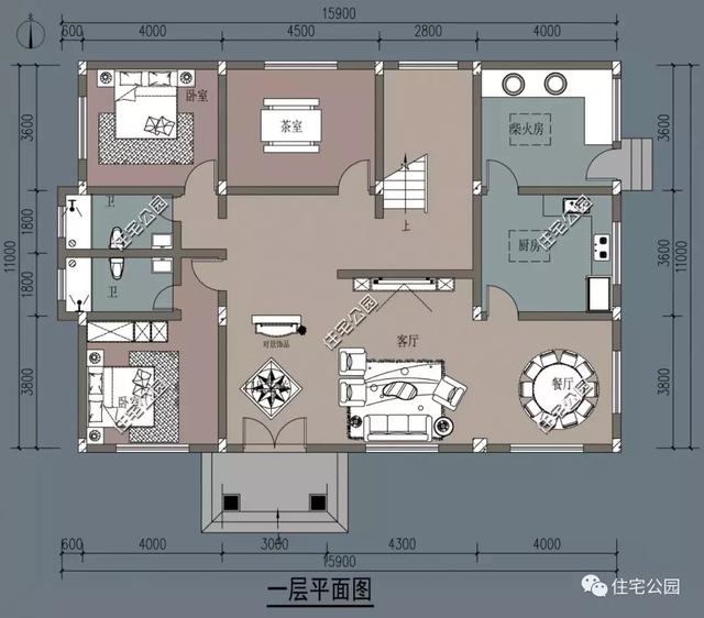 15X11米農村兩層別墅設計方案，5室3廳帶露臺