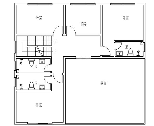 新農村復式三層樓房設計圖，旋轉樓梯