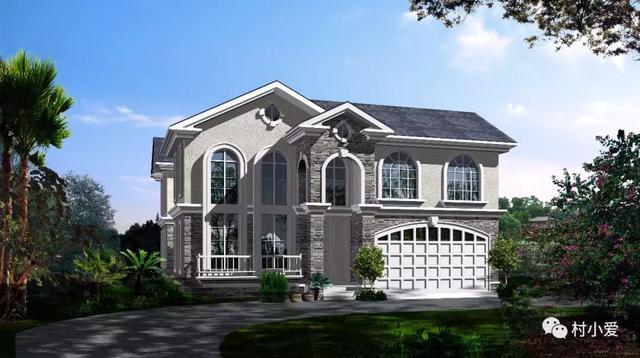 13×18m歐式二層小別墅設(shè)計圖，凹形布局有致