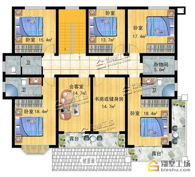 10個臥室二層別墅設(shè)計，大家庭也住得下