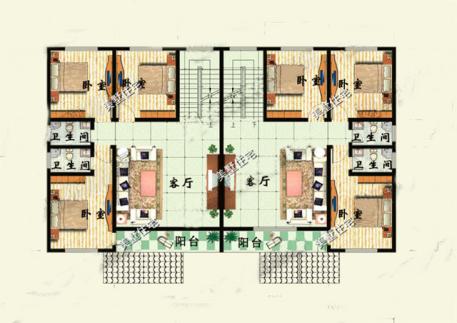 3款兩層雙拼小別墅戶型圖，兄弟建房首選雙拼