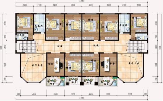 3款兩層雙拼小別墅戶型圖，兄弟建房首選雙拼