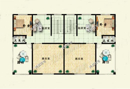 3款兩層雙拼小別墅戶型圖，兄弟建房首選雙拼