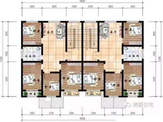 3款兩層雙拼小別墅戶型圖，兄弟建房首選雙拼