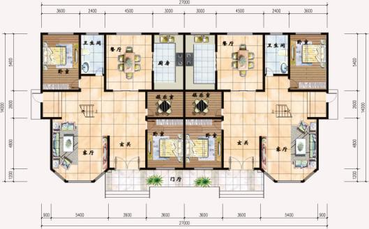 3款兩層雙拼小別墅戶型圖，兄弟建房首選雙拼