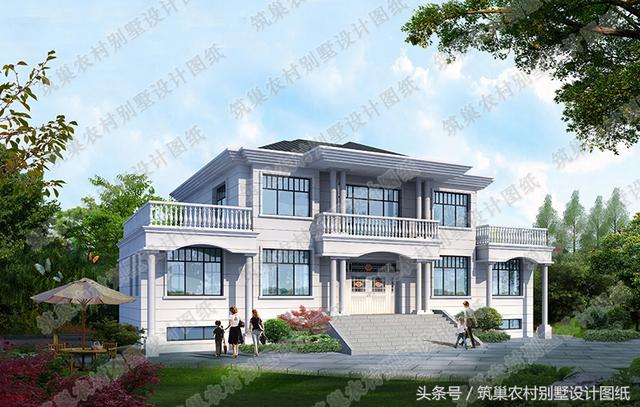 360㎡帶地下室二層農(nóng)村自建別墅方案，讓城里人羨慕吧