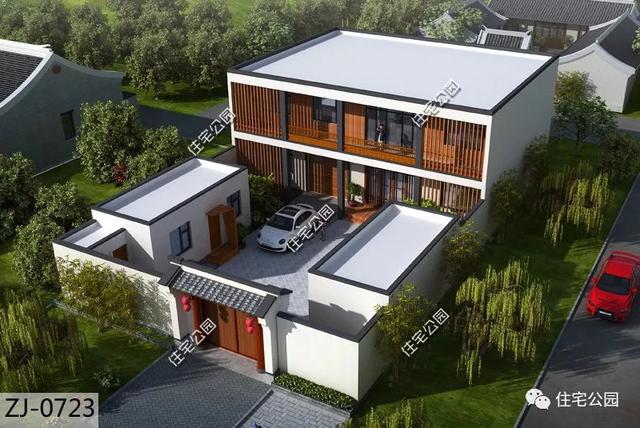 帶小院的新中式房屋設(shè)計方案，適合農(nóng)村養(yǎng)老