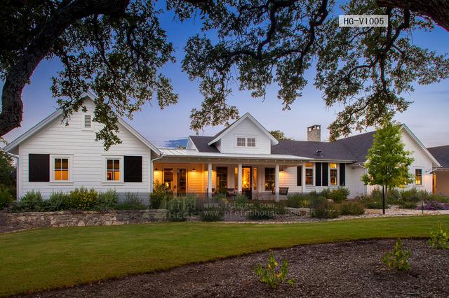 一層田園風(fēng)格別墅圖片，附室內(nèi)裝修圖