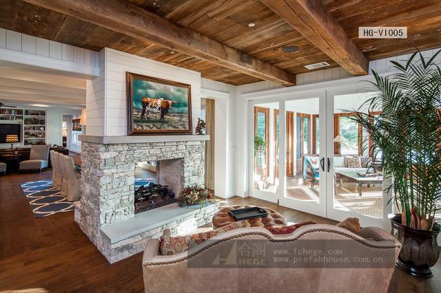 一層田園風(fēng)格別墅圖片，附室內(nèi)裝修圖