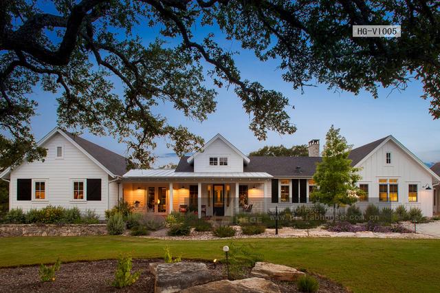 一層田園風(fēng)格別墅圖片，附室內(nèi)裝修圖