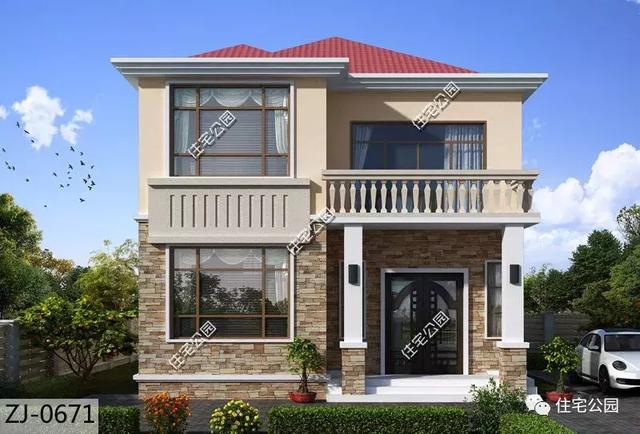 8米開間自建二層小住宅設(shè)計(jì)圖，麻雀雖小，五臟俱全