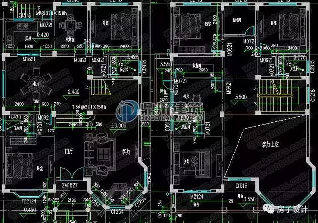 6款挑空客廳農(nóng)村別墅戶型圖，都帶大氣落地窗