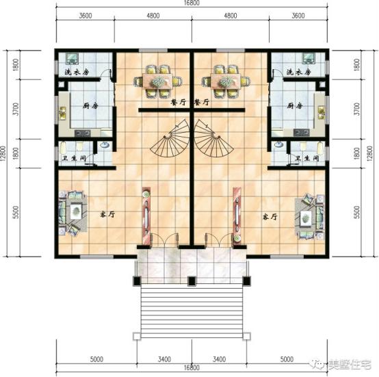兄弟倆就該這樣自建房，2款三層雙拼樓房設(shè)計(jì)圖