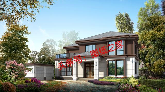 好看不貴的二層新中式別墅，帶玄關、車庫，20萬建好！