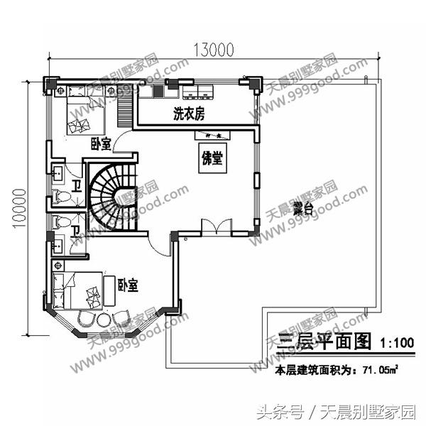 13X10米三層洋房設計圖，外觀太大氣了