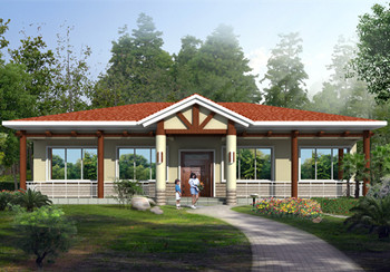 一層平房新農(nóng)村自建別墅圖，造價20萬以內(nèi)，占地面積200平米左右