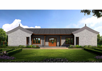 一層三合院自建房屋圖紙，外觀不僅古樸洋氣，而且戶型實用