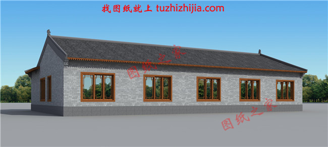 一層三合院自建房屋圖紙，外觀不僅古樸洋氣，而且戶型實(shí)用