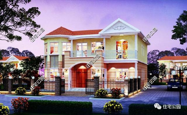 12X14米新農村二層小別墅設計圖，附建好實拍照片