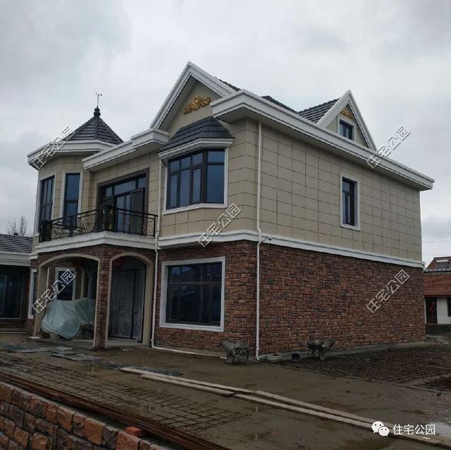 12X14米新農村二層小別墅設計圖，附建好實拍照片