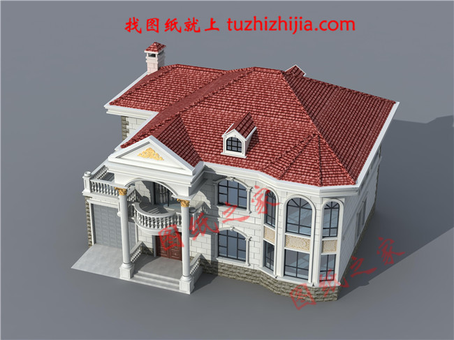 16×12米二層歐式帶車庫農(nóng)村小別墅，既舒適又美觀