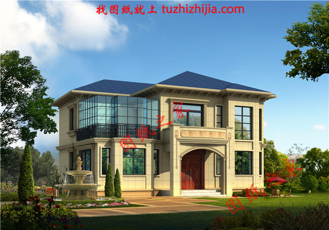 兩層樓房設(shè)計(jì)圖，兩層新農(nóng)村樓房圖紙，外觀典雅古樸