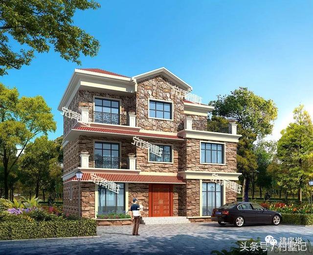 12x10米三層樓房設(shè)計(jì)圖，農(nóng)村自建房就該有個別墅的樣子