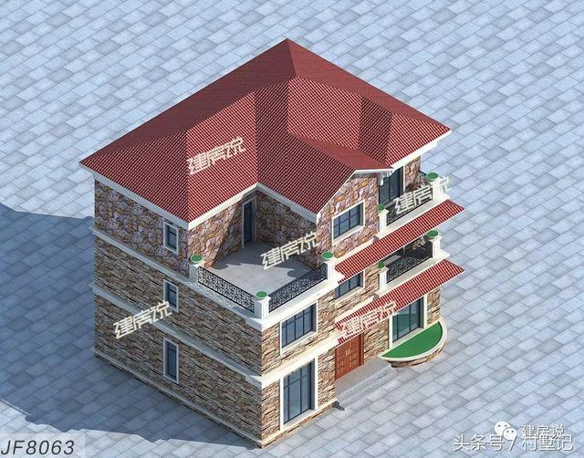 12x10米三層樓房設(shè)計(jì)圖，農(nóng)村自建房就該有個別墅的樣子