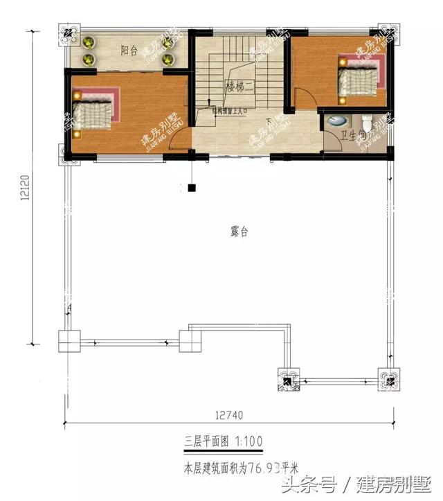 2款農(nóng)村三層豪宅戶型圖，建好絕對(duì)有面子