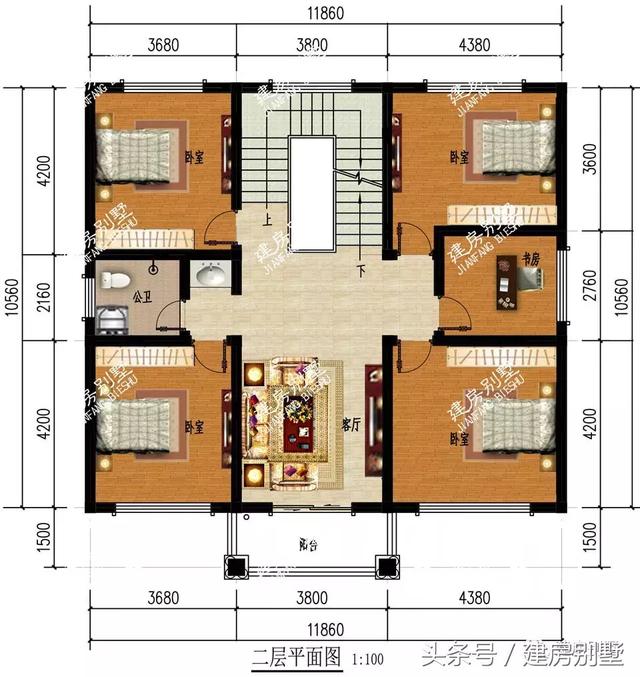 2款農(nóng)村三層豪宅戶型圖，建好絕對(duì)有面子