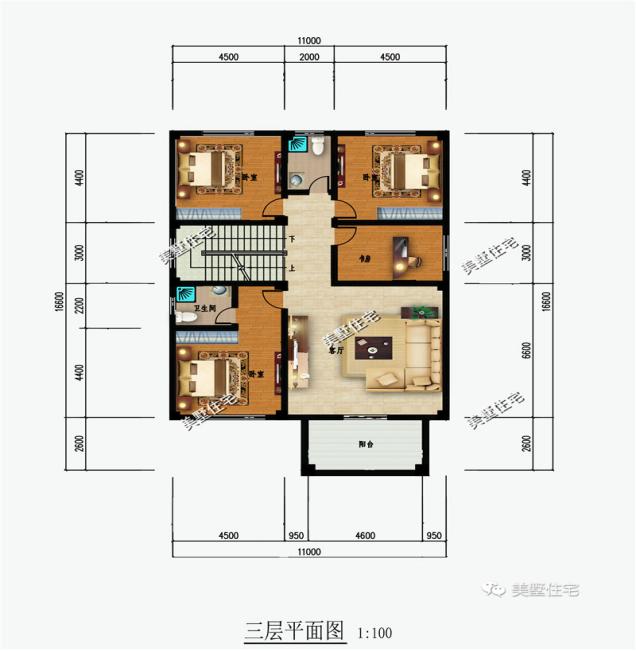 精選的三款農村四層別墅戶型圖，攢夠錢肯定建一棟
