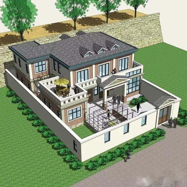 15*15米帶院子中式二樓別墅設(shè)計(jì)圖，品質(zhì)生活就靠它了