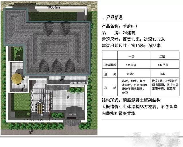 15*15米帶院子中式二樓別墅設(shè)計(jì)圖，品質(zhì)生活就靠它了